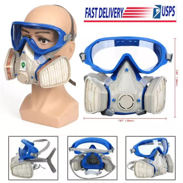 Silicone Half Face Gas Mask Paint Spray Chemical Respirator Reusable 95% Filter
