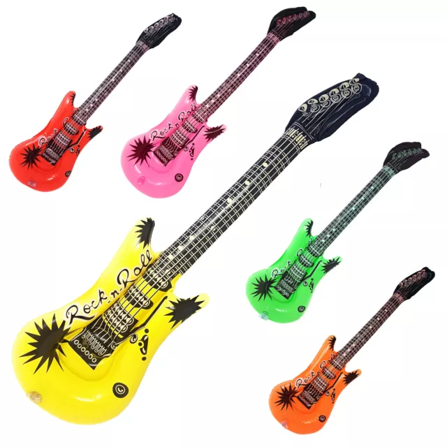 Inflatable Guitar Blow Up Fancy Dress Rock Party Disco Musical Accessories Prop