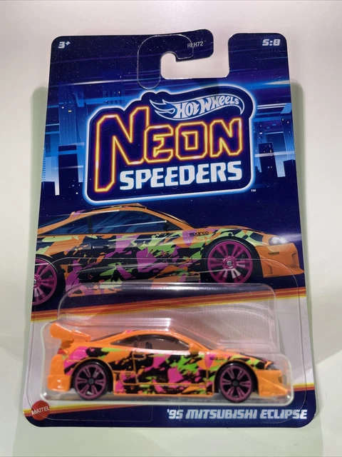 Hot Wheels ‚95 Mitsubishi Eclipse – Neon Speeders Serie, Maßstab 1:64 | Spielzeugauto, Sammlerstück