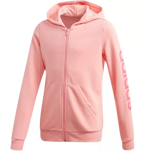 Adidas Mädchen Sweat Jacke Trainingsjacke Hoodie Kapuzen Pullover rosa/pink