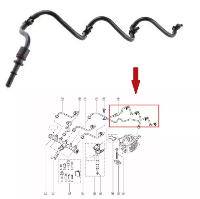 Leak Off Pipe Fuel Injector For Opel Vauxhall Movano B X62 2.3 Cdti 4420523