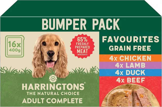 Harringtons Grain Free Hypoallergenic Wet Dog Food Meaty Pack 16x400g - Chicken