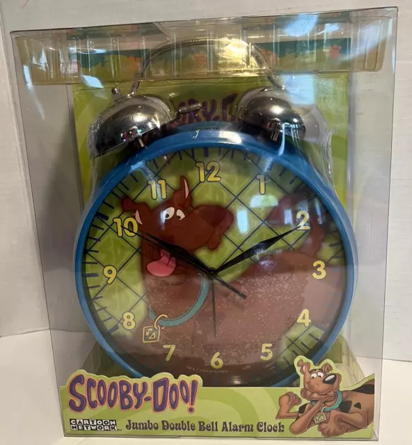 Scooby-Doo  Jumbo Double Bell Alarm Clock Warner Bros Cartoon Network NEW Sealed