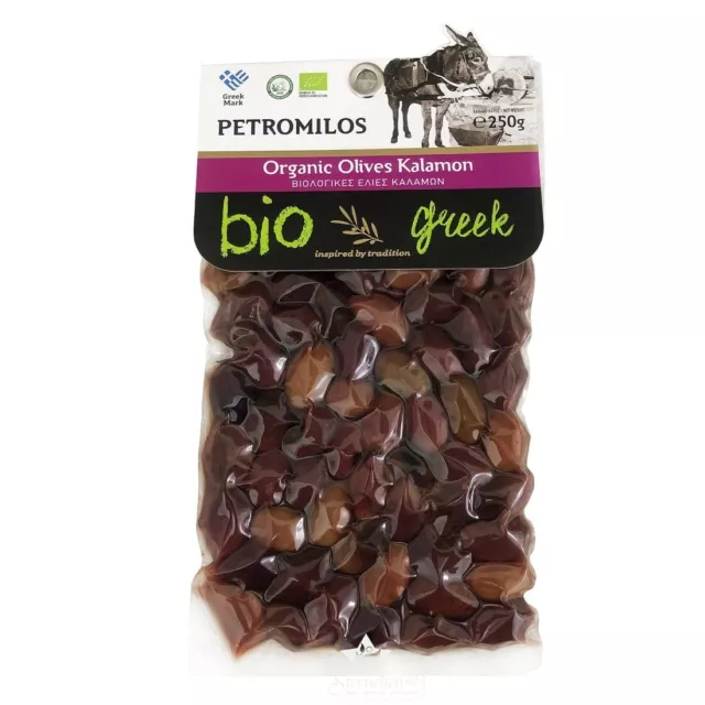 ELLIE 14550 Bio Kalamata Oliven vakuumverpackt PETROMILOS 250g von Kreta