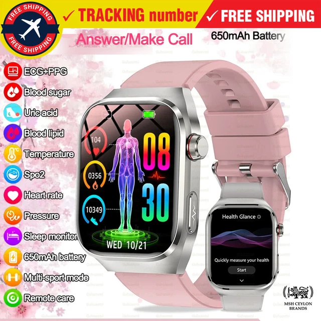 2025 NEW ECG Smart Watch Women BT Call Heart Rate Blood lipids Uric