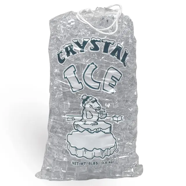 8 Lb. Drawstring Ice Bags (100-Count) Heavy-Duty, Puncture-Resistant EVA | Cotto
