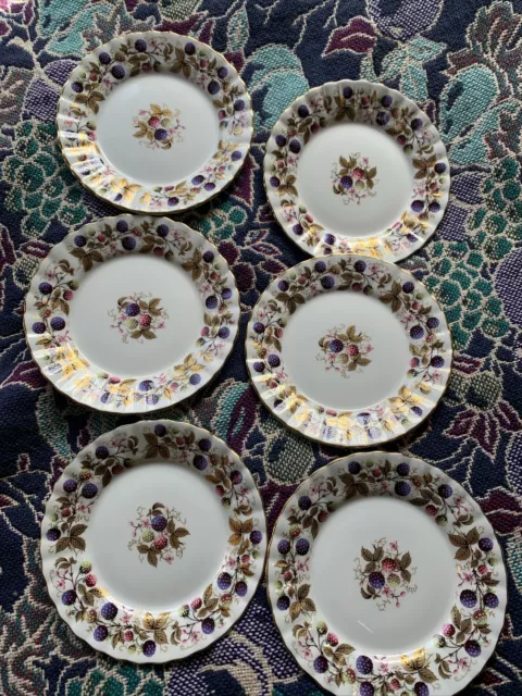 Royal Stafford Golden Bramble Tea Cake Plates Set Of 6