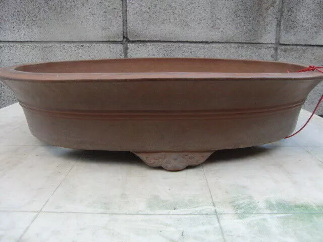 Bonsai Pot Tokoname-yaki Shoka Oval Unglazed Width 48 cm / 18.9 in.
