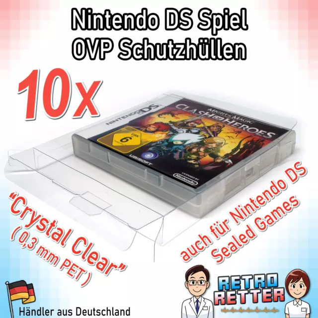 10x Nintendo DS #CrystalClear Spiele Schutzhüllen - OVP Game Box 0,3 mm