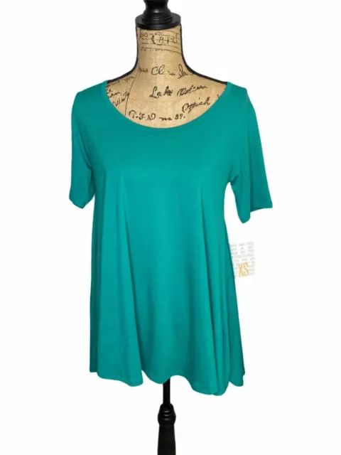 LuLaRoe Shirt XS Women's Ladies Perfect T Shirt Tunic Round Neck Teal (4480)