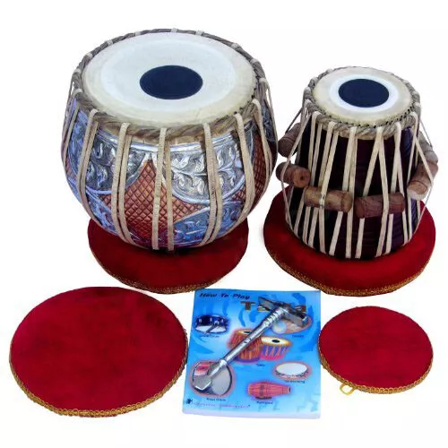 SAI TRADERS Tabla Drum Set, Concert Quality, 2.5Kg Copper Bayan - Double Color