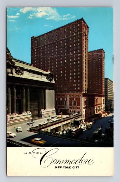 New York City NY, Commodore Hotel, Advertising, Vintage Postcard