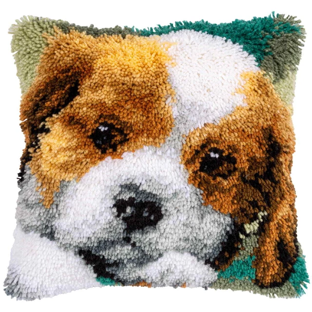 Vervaco Knüpfkissen "Hund", Knüpfbild vorgezeichnet, 40x40cm