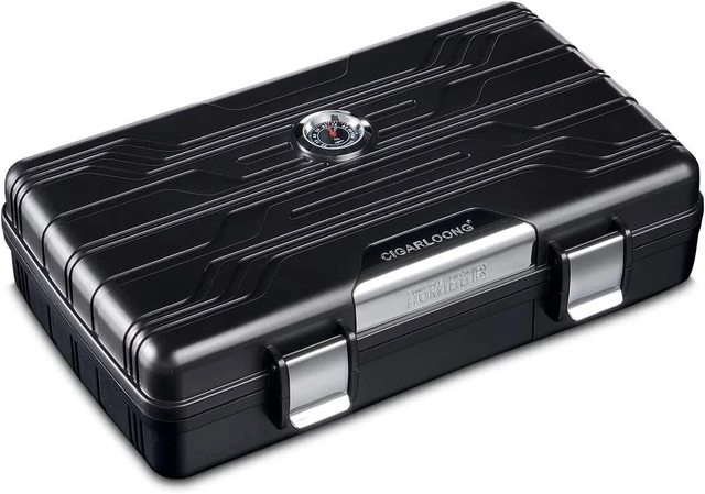 Sigarello sigaro da viaggio con doppio strato con igrometro e umidificatore, col