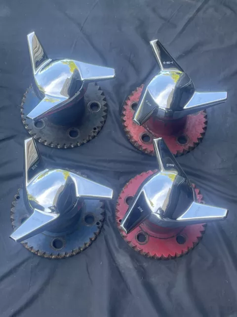 4 Vintage DAYTON Knock Off Spinners & Adapters MIAMI VICE Ferrari Daytona Spyder