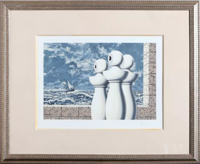Rene Magritte, La Traversée Difficile, Lithographie, Unterzeichnet' F.M ' Von