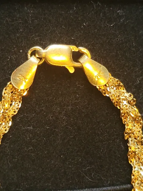14K Gold Textured Figaro Italian Chain 21 inch, 27.4 Grams, 5.7mm