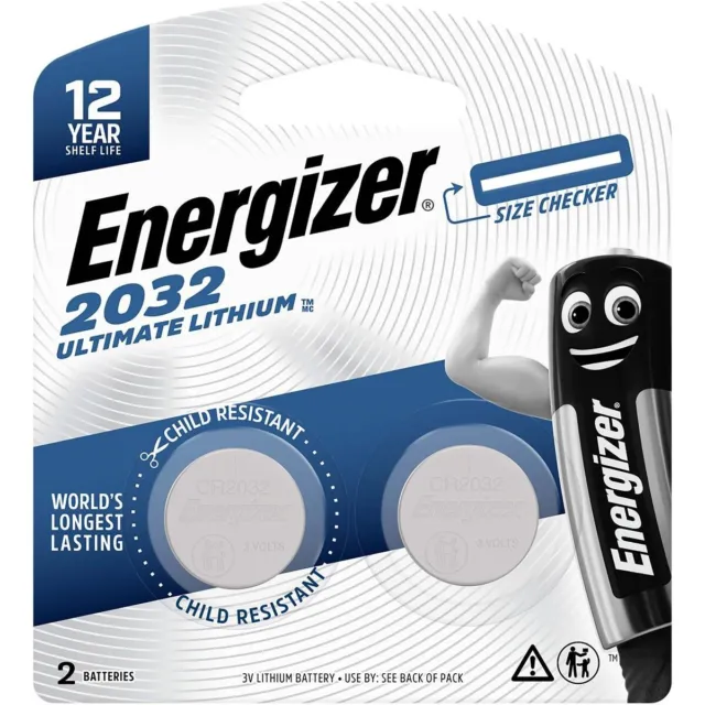 Energizer 2032 3V Ultimate Lithium Batteries - 2 Pack Long expiry  2035