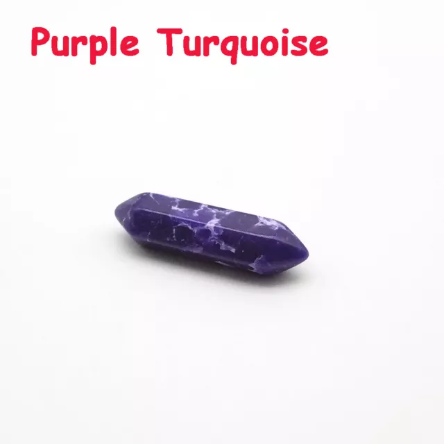 1PC Natural Crystal Quartz Double Terminated Carved Point Chakra Gemstone Wand