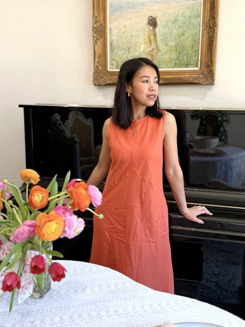 ZARA WOMAN NWT $89 MIDI DRESS LINEN Blend ZW COLLECTION ORANGE | 8439/939  $46.75 - PicClick