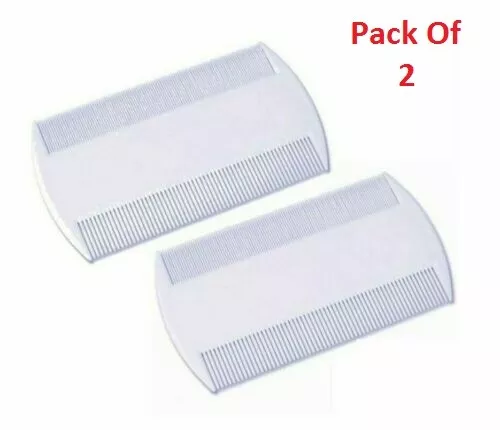 2X White Double Sided Nit Combs for Head Lice Detection
