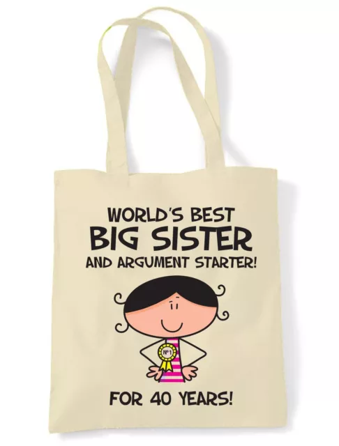 Worlds Best Big Sister 40th Regalo Cumpleaños Bolso de Mano - Regalos para Ella