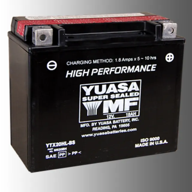 YUASA YTX20HL-BS Motorradbatterie 12V 18Ah AGM wartungsfrei High Performance