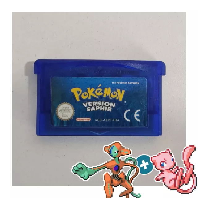 Pokemon Saphir en Français (GBA) - Batterie Neuve + Deoxys & Mew Event Legit ✨