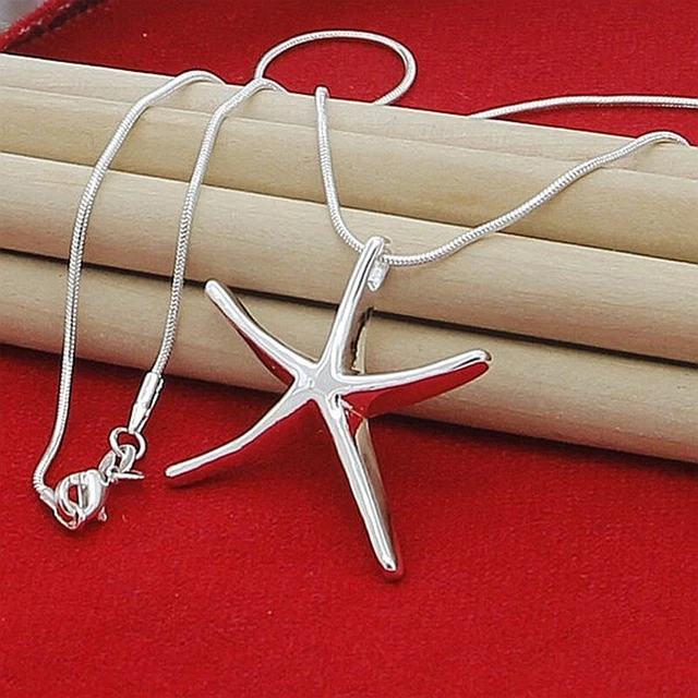 925 sterling silver filled star pendant snake chain necklace women jewellery