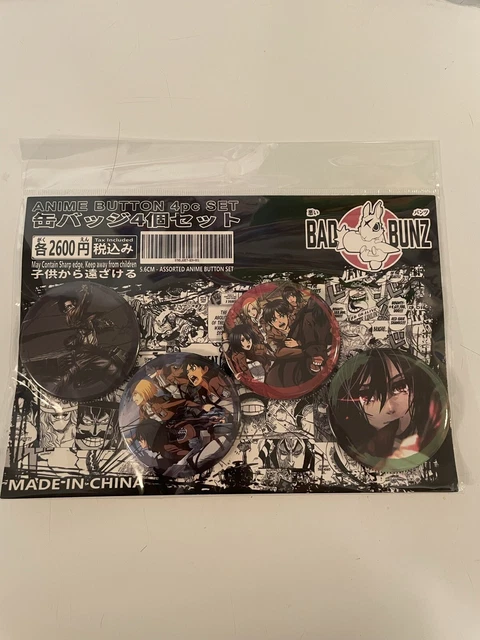ATTACK ON TITAN Pin-back Button set of 4 $10.00 - PicClick CA