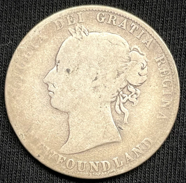 1896 Silver Canada Newfoundland 🇨🇦 50 Cents Queen Victoria Coin