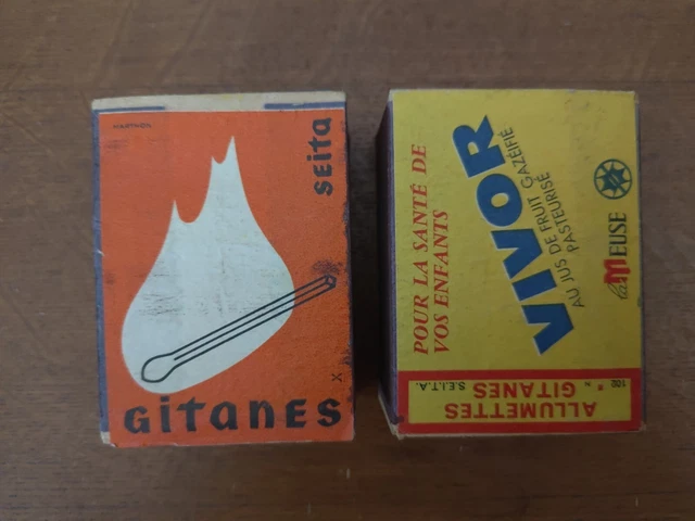 Lot De 7 Anciennes Boîtes D'allumettes Vides Pub Gitanes - Déco Cuisine Vintage