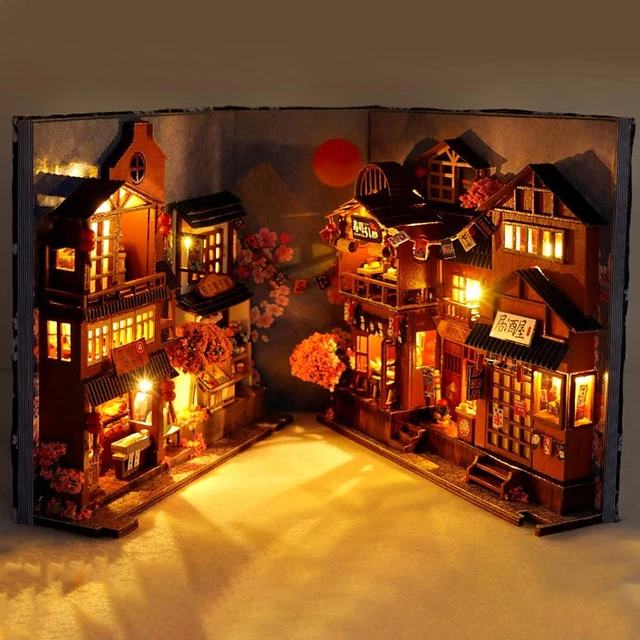 Kit DIY Casa De Muñecas En Miniatura Con Luces LED – Rompecabezas 3D De Madera Para Montar, Decoración De Estantería, Regalo Creativo Para Adultos Y Jóvenes +14 Años