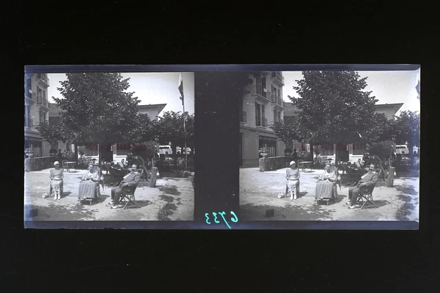 Suisse Saint-Gingolph 1931 Photo Stereo L6n12 Plaque de verre Vintage NEGATIF