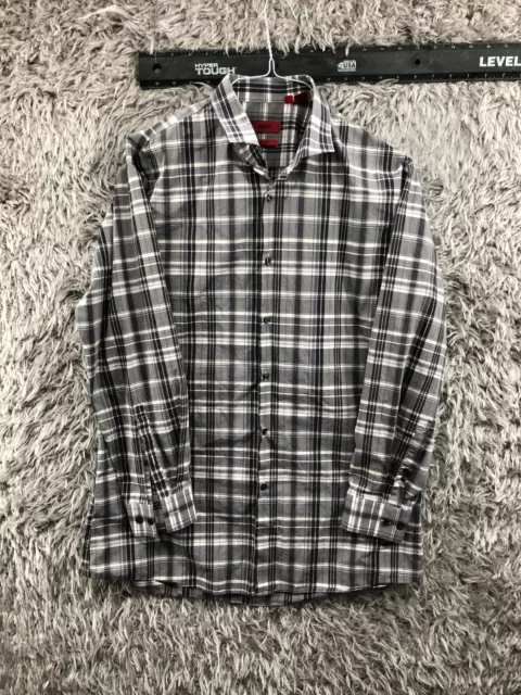 Hugo Boss Slim Line Shirt Size XL Mens Long Sleeve Button Down Collar Plaid