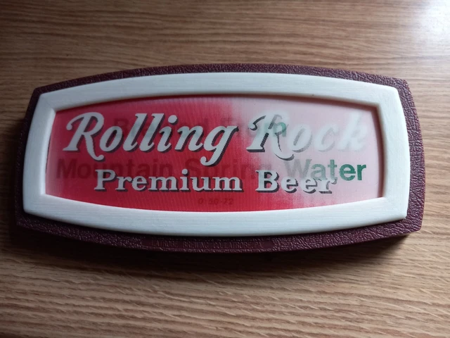 Vintage ROLLING ROCK Premium Beer 3-D Sign, Holographic - Latrobe Brewing