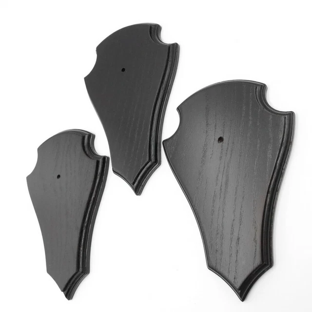 3 Pieza Ciervo Escudo de Trofeo Deseada Roble Oscuro Grande Af 22CM X 13CM 3
