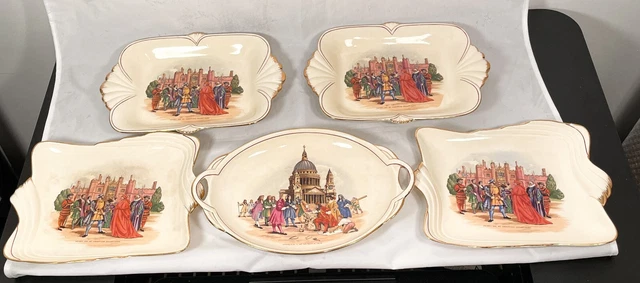 Royal Winton Grimwades Royal Historical Scenes  5 pieces Dishes Platter