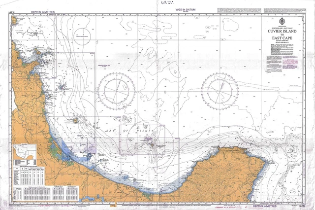 CARTE MARINE DE L'Île Cuvier, Cap Est, Île Du Nord, Côte Est, NZ54 EUR ...