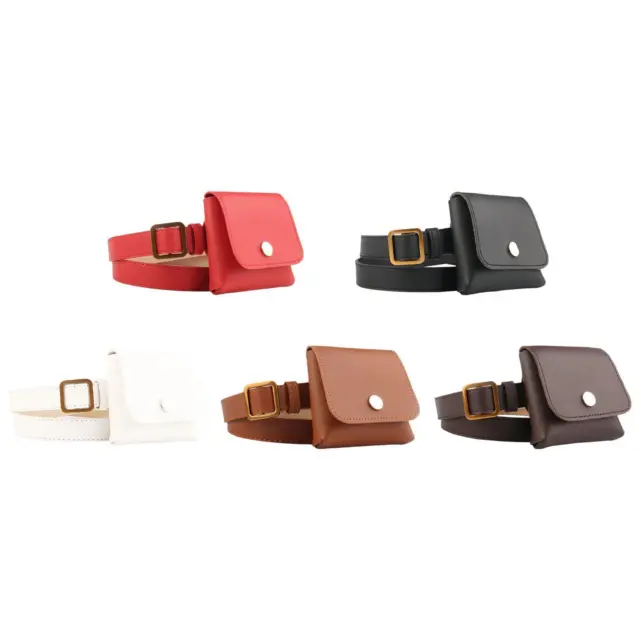 Fashion Women Belt Bag Mobile Phone Key Bag PU Leather Flap Mini Pouch Fanny