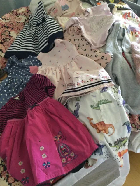 Bundle of girls clothes age 2/3 includes 2 jumpers 7 tops and 4 dresses age
