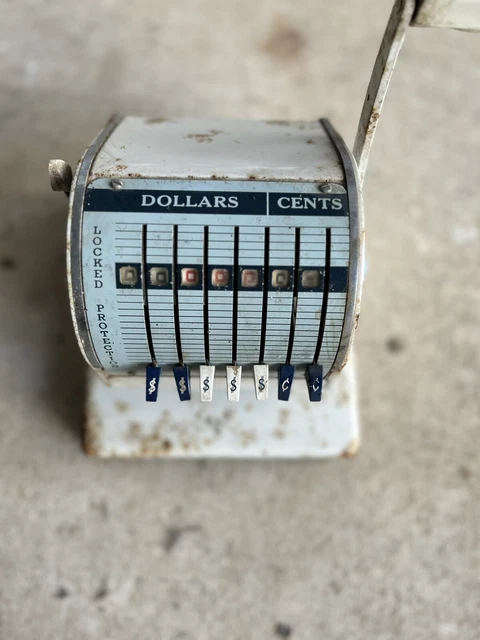 VTG Paymaster Series X-900 , 7 column,  Mid Century  Check Embosser