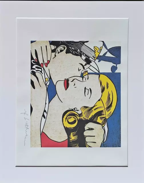 Roy Lichtenstein The Bisou Mat Avec / Imprimé Signature Contemporain Pop Art