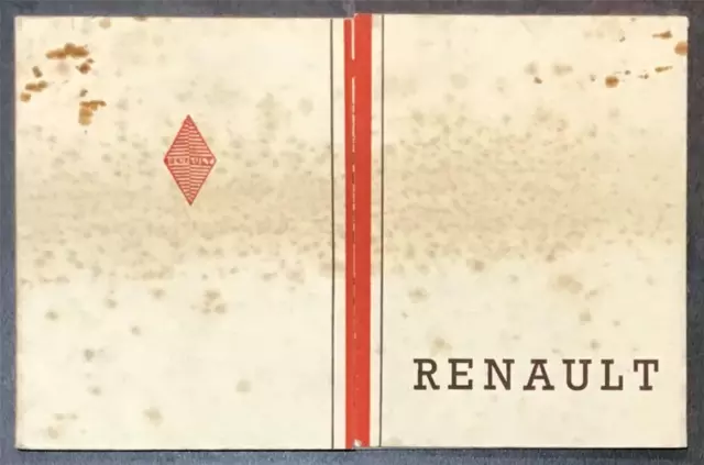 RENAULT Car Models & Prices Small Brochure OCT 1937