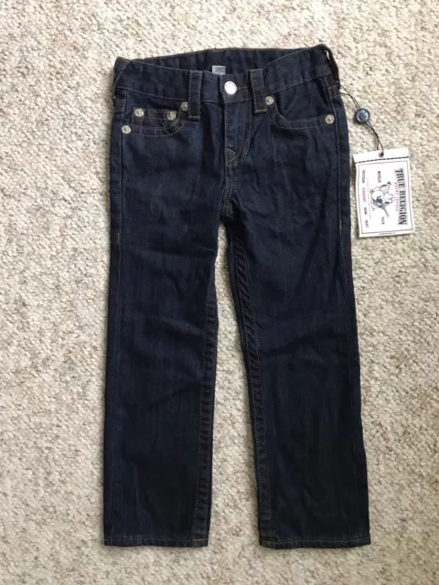 NWT TRUE RELIGION Straight Jeans RINSE Toddler Boys sz 4 TR926JN89 2