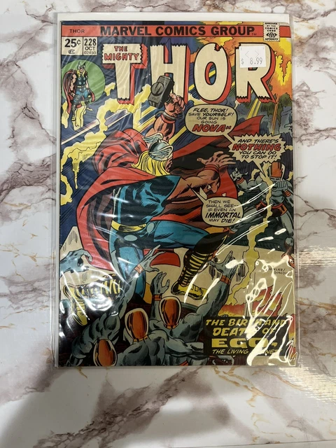 THE MIGHTY THOR # 228 1974 Marvel BIRTH & DEATH OF EGO GALACTUS FIRELORD (B6)
