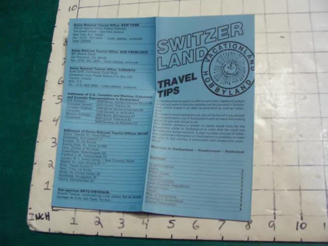 Vintage High Grade: SWITZERLAND-1973- travel tips, vactionland; 12 pages