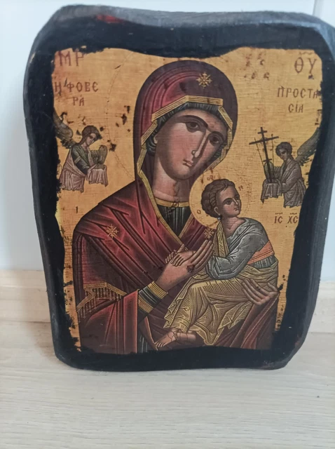Icône Chrétienne En Bois Anastasia De Sirmium - 15x18 Cm, Impression Haute Qualité, Dorure, Vernis Protecteur