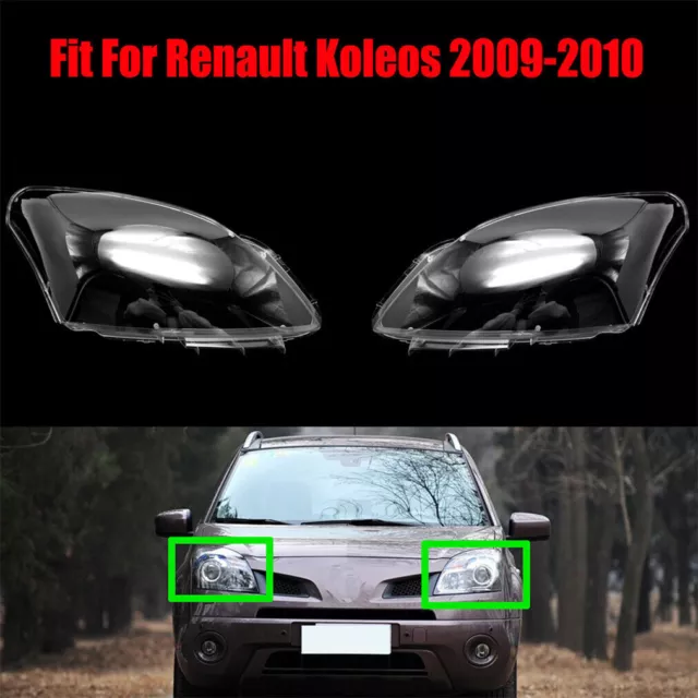 Fit For Renault Koleos Headlight Headlamp Clear Lens Left Right Cover 2009-2010