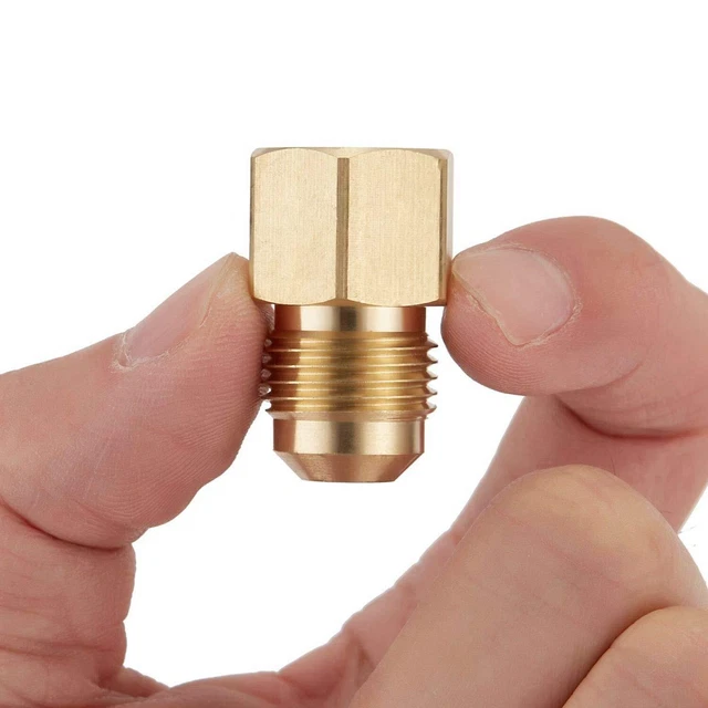 3 PCS Brass Flare Tube Fitting Coupling Gas Adapter 3/8&quote